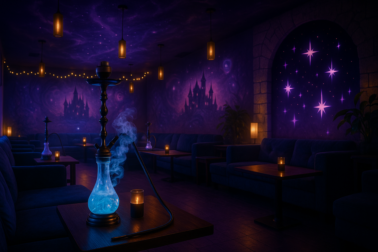 Board games and cozy group in magical setting